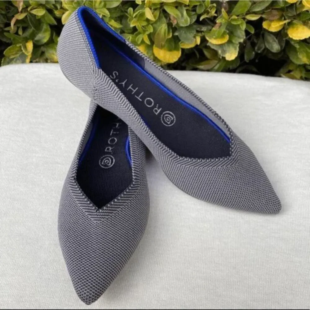 Rothy's‎ The Point flats size 7 Cloud Gray Birdseye knit slip on shoes